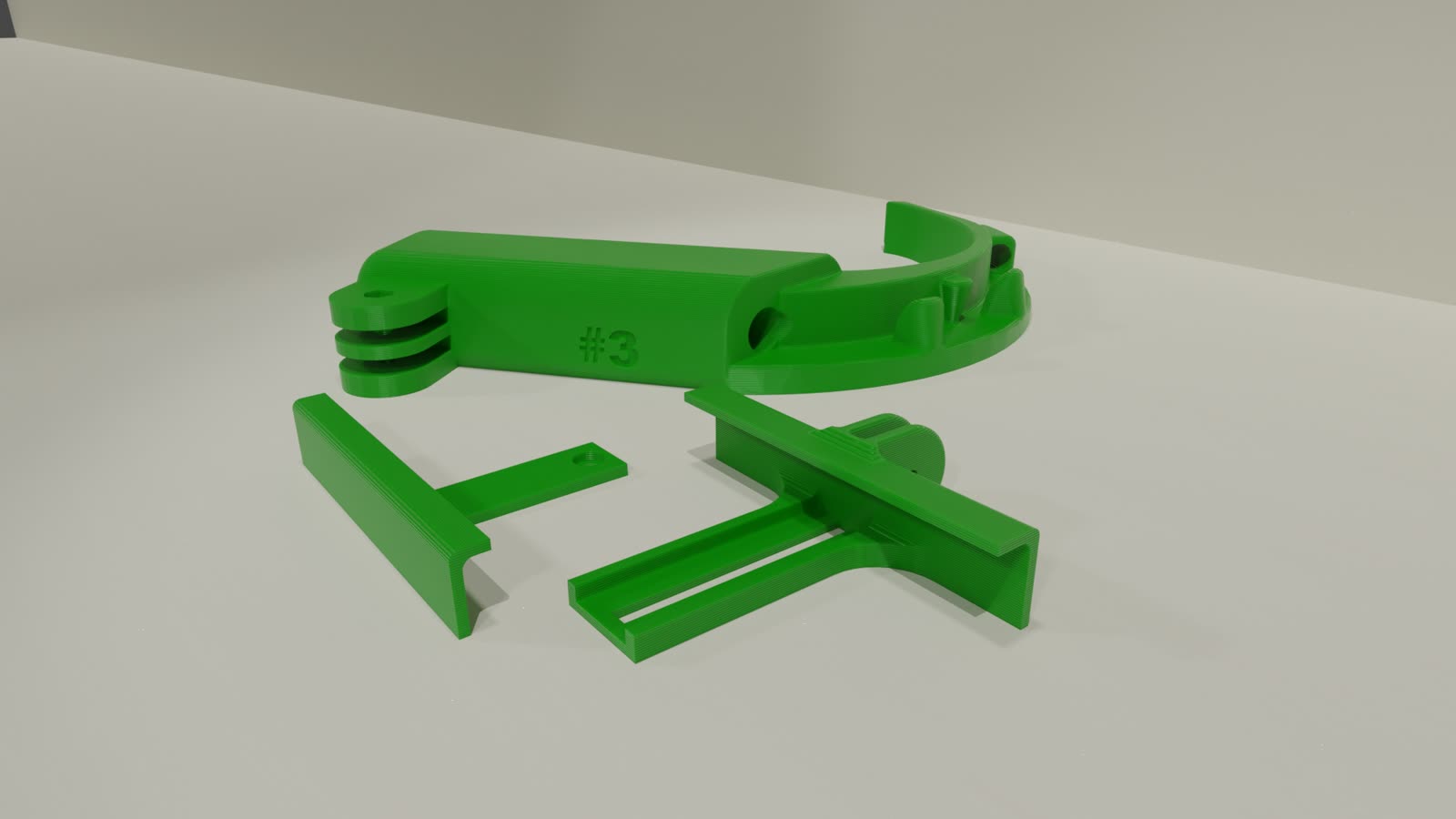 Conjunto verde número tres del concepto de videolaringoscopio