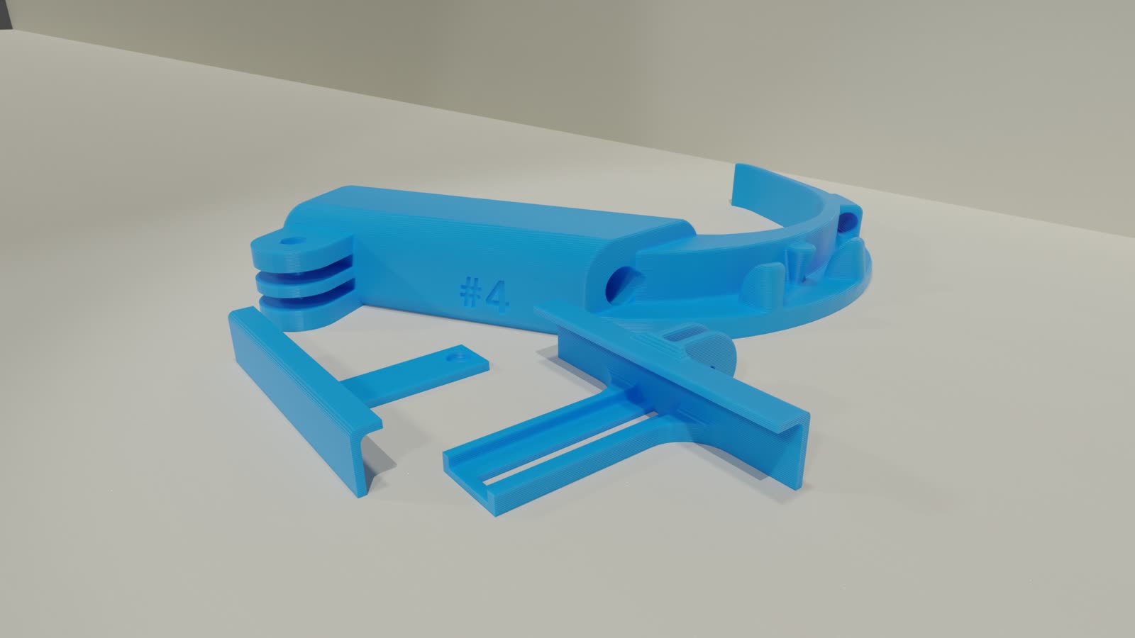 Conjunto azul número cuatro del concepto de videolaringoscopio